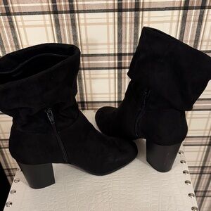 Material Girl Black Heeled Boots